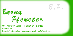 barna pfemeter business card